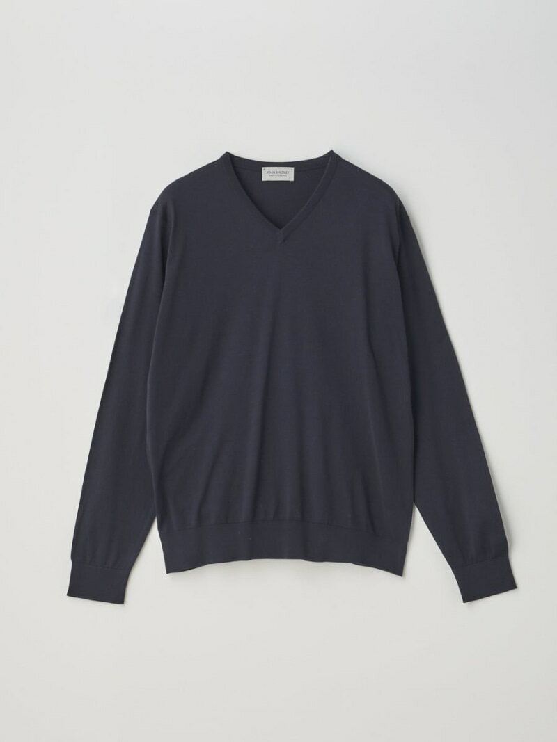 JOHN SMEDLEY High V-neck Long sleeved Pullover ｜ OSMOND ｜ 30G MODERN FIT ジョンスメドレー トップス ニット ネイビー【送料無料】