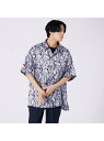 ABAHOUSE LASTWORD 総柄プリント ビッグシルエット とろみシャツ アバハウス トップス シャツ・ブラウス レッド【送料無料】