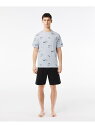 【SALE/30%OFF】LACOSTE プリントトップパジャマセット ラコステ インナー・ルームウェア パジャマ ブルー【RBA_E】【送料無料】