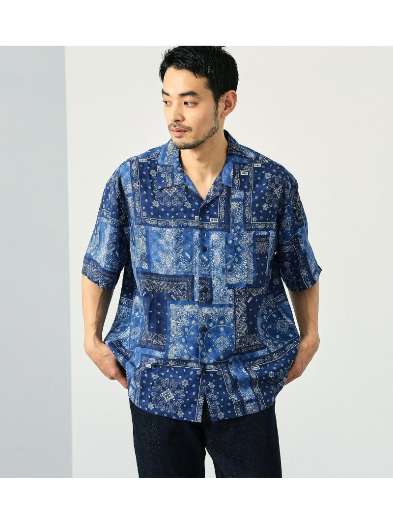 EDWIN EDWIN バンダナ オープンカラーシャツ 半袖 エドウインオンラインモール トップス シャツ・ブラウス ネイビー ブラック【送料無料】のサムネイル