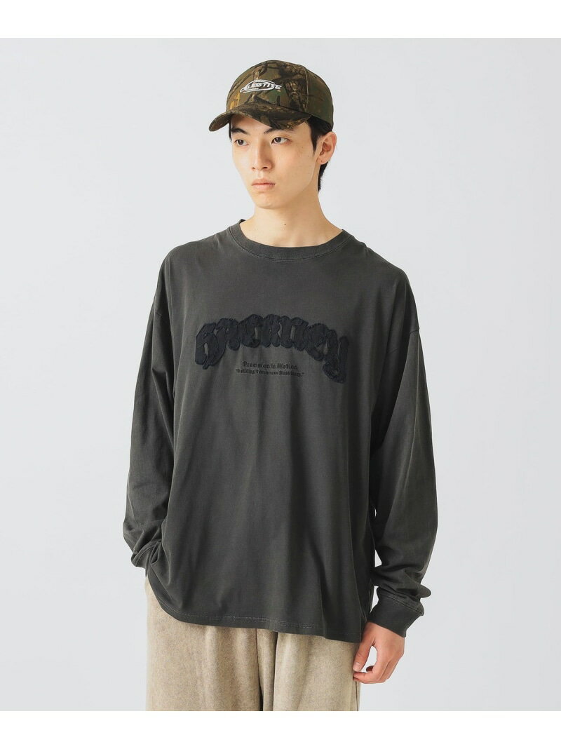 【SALE／40%OFF】BEAMS HEART MEN ロゴ パッチ ロングスリーブ Tシャツ ビームス ハート トップス カットソー・Tシャツ ネイビー グレー【RBA_E】