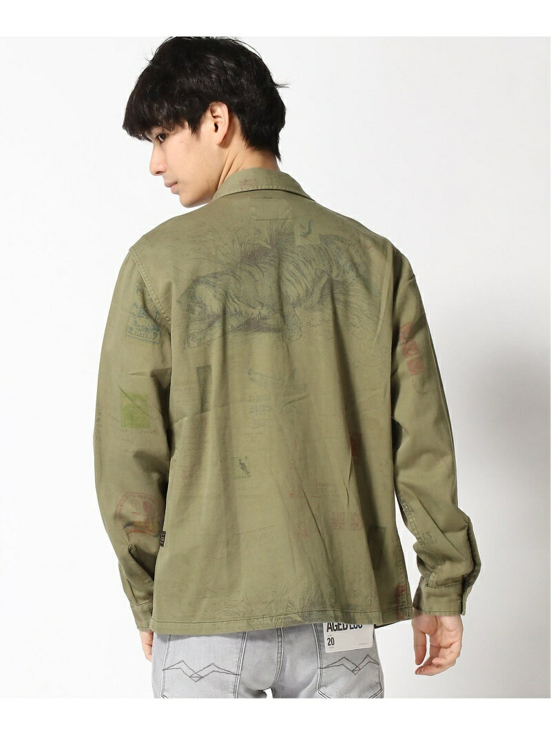 【SALE／70%OFF】REPLAY (M)コットンツイルアーミージャケット リプレイ ジャケット・アウター その他のジャケット・アウター グリーン【RBA_E】【送料無料】