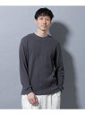 NANO universe アンチスメルワッフルTシャツ 長袖 ナノユニバース トップス カットソー・Tシャツ ブラック ホワイト グレー【先行予約】*【送料無料】