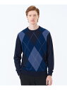 MACKINTOSH PHILOSOPHY ビッグアーガイル クルーネックプルオーバーニット マッキントッシュ フィロソフィー トップス ニット ブルー【送料無...