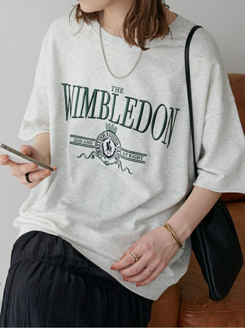 Discoat 刺繍ロゴハーフスリーブミニ裏毛スウェット ディスコート トップス カットソー・Tシャツ ベージュ ネイビー グレー【送料無料】のサムネイル