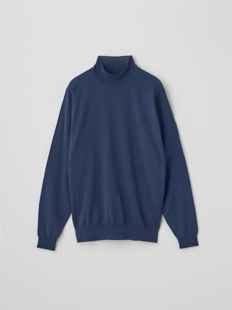 JOHN SMEDLEY シングルモックネック長袖ニットプルオーバー ｜ A4802 ｜ 30G MODERN FIT ジョンスメドレー トップス ニット ブルー【送料無料】