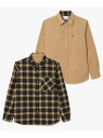 【SALE/40%OFF】LACOSTE 無地?チェックリバーシブルシャツ ラコステ トップス シャツ・ブラウス ベージュ カーキグリーン【RBA_E】【送料無料】