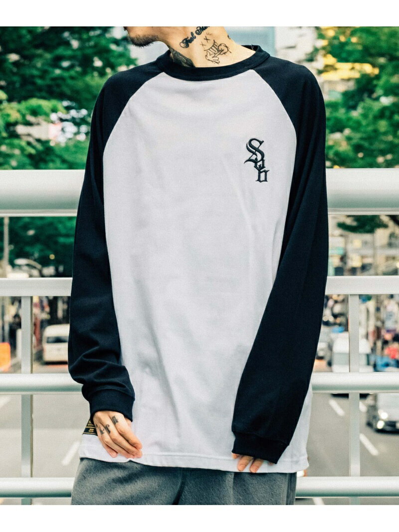 Subciety CROWD RAGLAN L/S サブサエティ トップス カットソー・Tシャツ ブラック レッド グリーン ネイビー