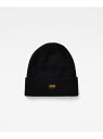 G-Star RAW 【公式ショップ】EFFO LONG BEANIE/ロゴニット帽 ジースターロゥ 帽子 ニット帽・ビーニー ブラック【送料無料】