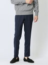 【SALE/50%OFF】TAKA-Q Woolen Tec On スリムフィット ノータックパンツ へリンボン青(セットアップ可能) タカキュー スーツ・フォ...