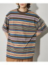 【SALE/10%OFF】CITEN <CITEN>カリフォルニアボーダーTシャツ シテン トップス カットソー・Tシャツ ブラウン ブルー オレンジ【RBA_E】【送料無料】