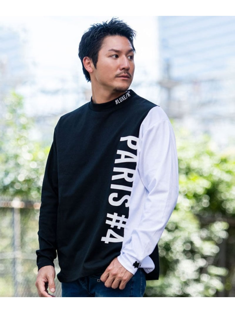 SB select LUXE/R 切り替え長袖モックネック 長袖Tシャツ シルバーバレット トップス カットソー・Tシャツ グレー ホワイト ブラック【送料無料】