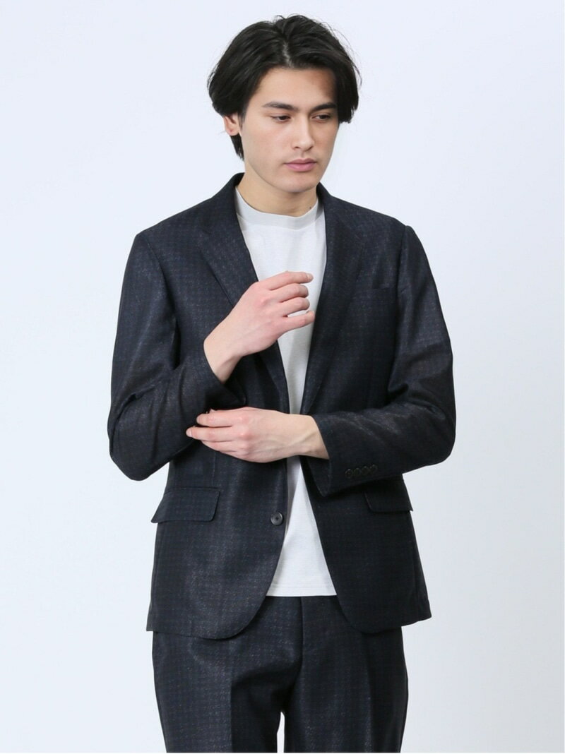 【SALE/50%OFF】TAKA-Q TechLinen スリムフィット 2ボタンジャケット 千鳥紺(セットアップ可能) タカキュー スーツ・フォーマル スーツジャケット ネイビー【RBA_E】【送料無料】