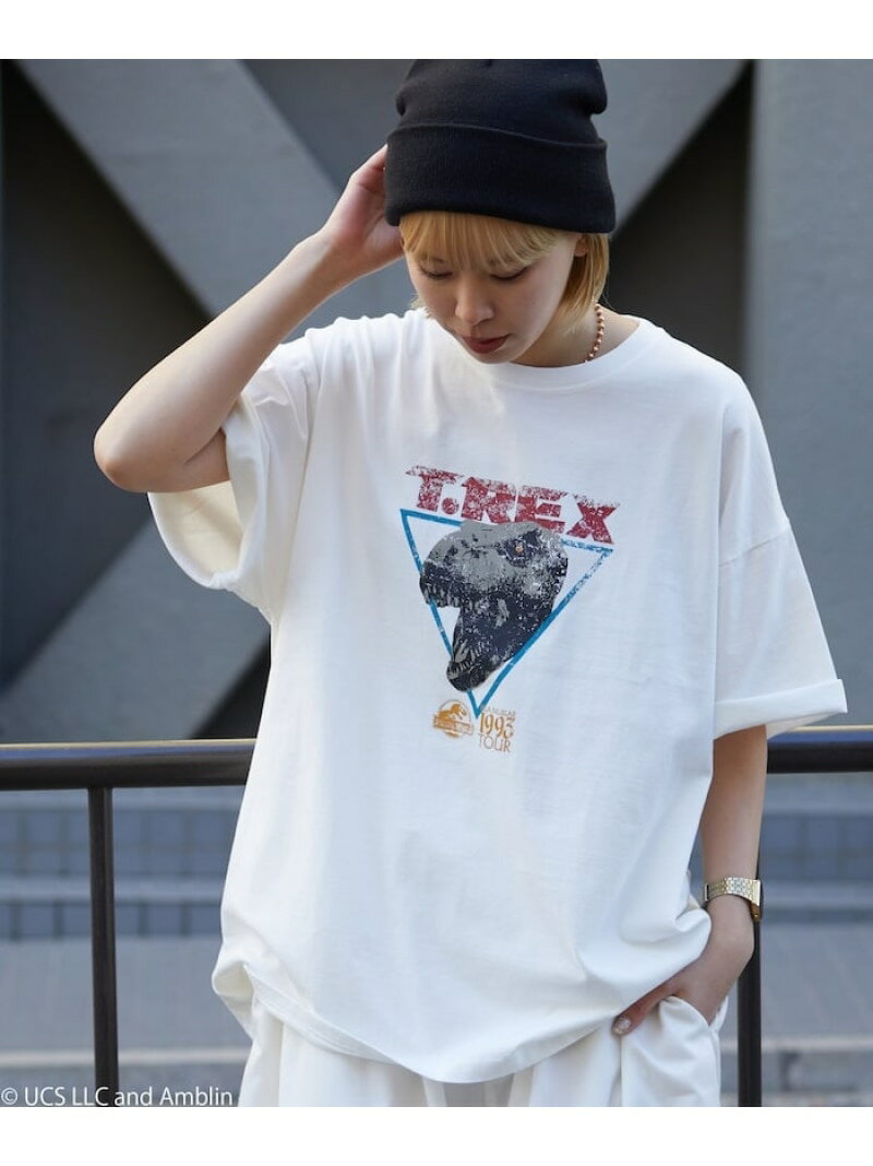 【SALE／20 OFF】PUBLUX 別注 『JURASSIC PARK』 TREX TEE フリークスストア トップス カットソー Tシャツ ホワイト ブラック【RBA_E】【送料無料】