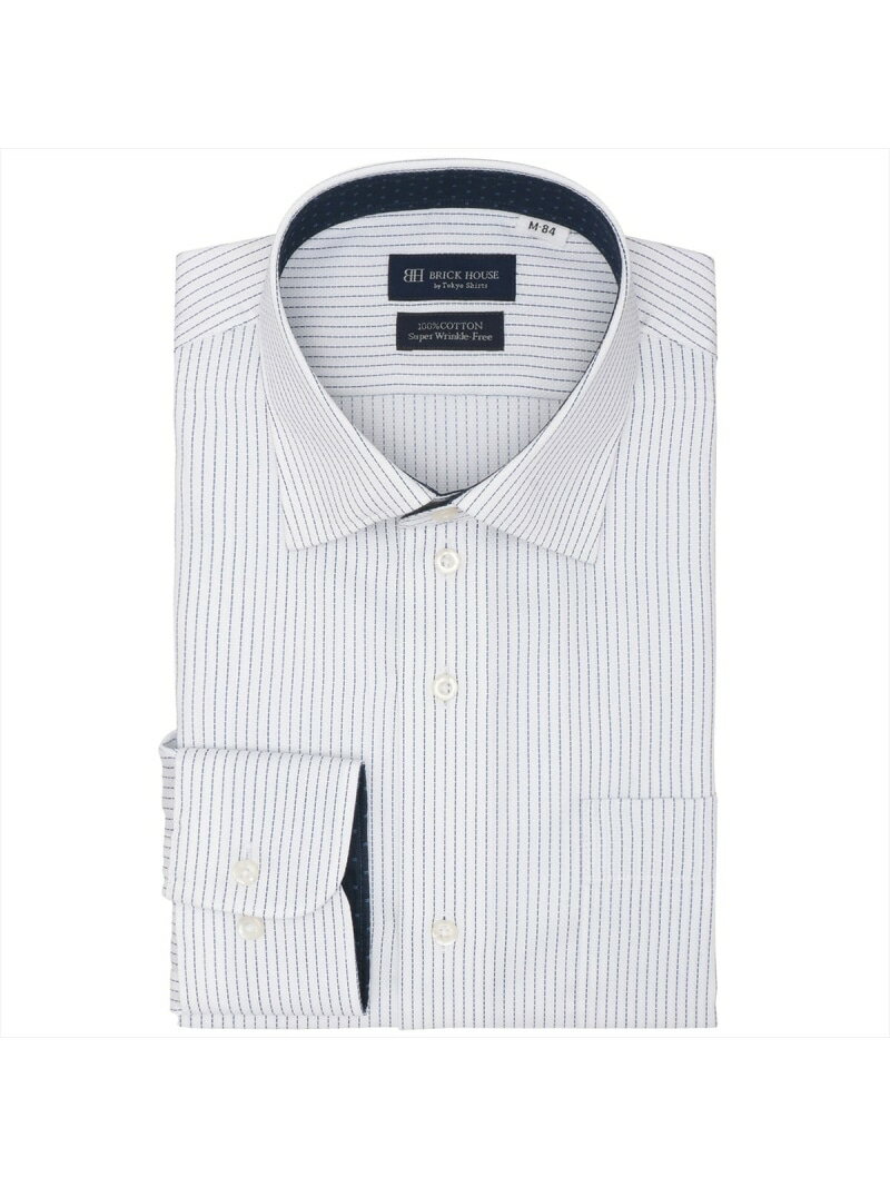 BRICK HOUSE by Tokyo Shirts 【超形態安定】 ワイド 長袖 形態安定 綿100% ワイシャツ BM01J102AA16W4V-13 トーキョーシャツ スーツ・フォーマル Yシャツ・カッターシャツ ブルー【送料無料】