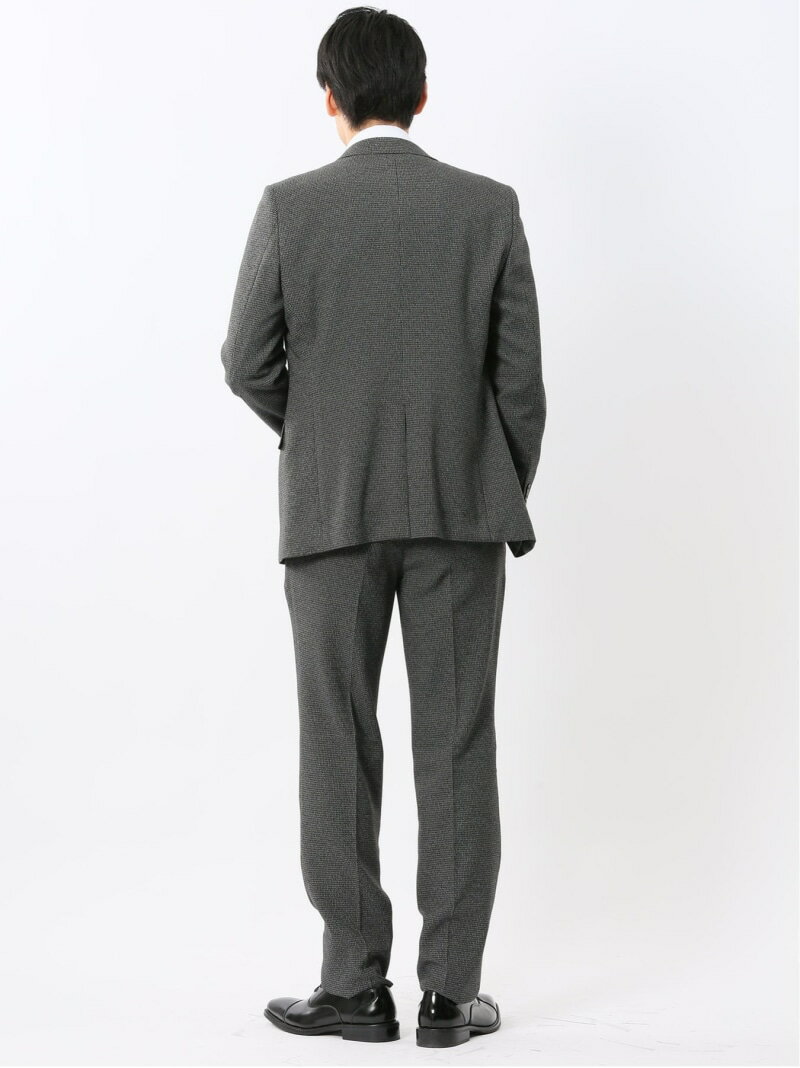 TAKA-Q トラベストストレッチ スリムフィット 2ボタン3ピーススーツ 千鳥グレー タカキュー スーツ・フォーマル セットアップスーツ グレー【送料無料】