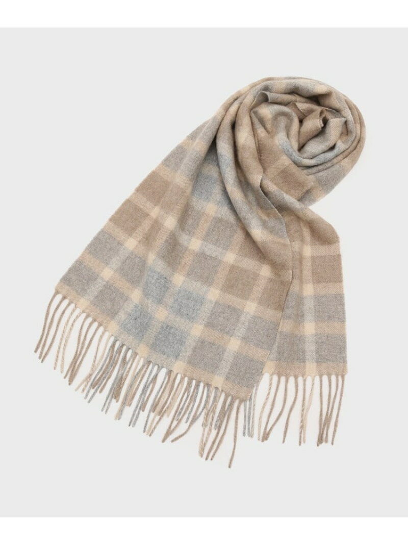 TAKEO KIKUCHI 【洗えるカシミヤ】 カシミヤ100 チェックマフラー タケオキクチ ファッション雑貨 マフ..