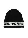 A BATHING APE BAPE KNIT CAP ア ベイシング エイプ 帽子 ニット帽・ビーニー ホワイト ブラック【送料無料】