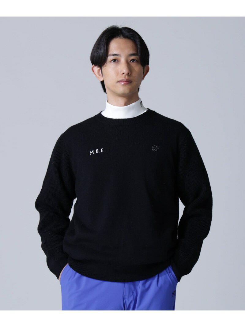 MASTER BUNNY EDITION 裏付きクルーネックニットプルオーバー マスターバニーエディション トップス ニット ベージュ ブラック ホワイト【送料無料】
