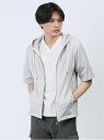 【SALE/59%OFF】m.f.editorial メランジポンチ フルZIP半袖パーカー タカキュー トップス パーカー・フーディー ネイビー ブラック【R...