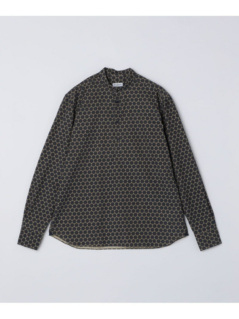 【SALE/40%OFF】SHIPS MEN Errico Formicola:メダリオンプリント コーデュロイ バンドカラー プルオーバーシャツ シップス トップス シャツ・ブラウス カーキグリーン【RBA_E】【送料無料】