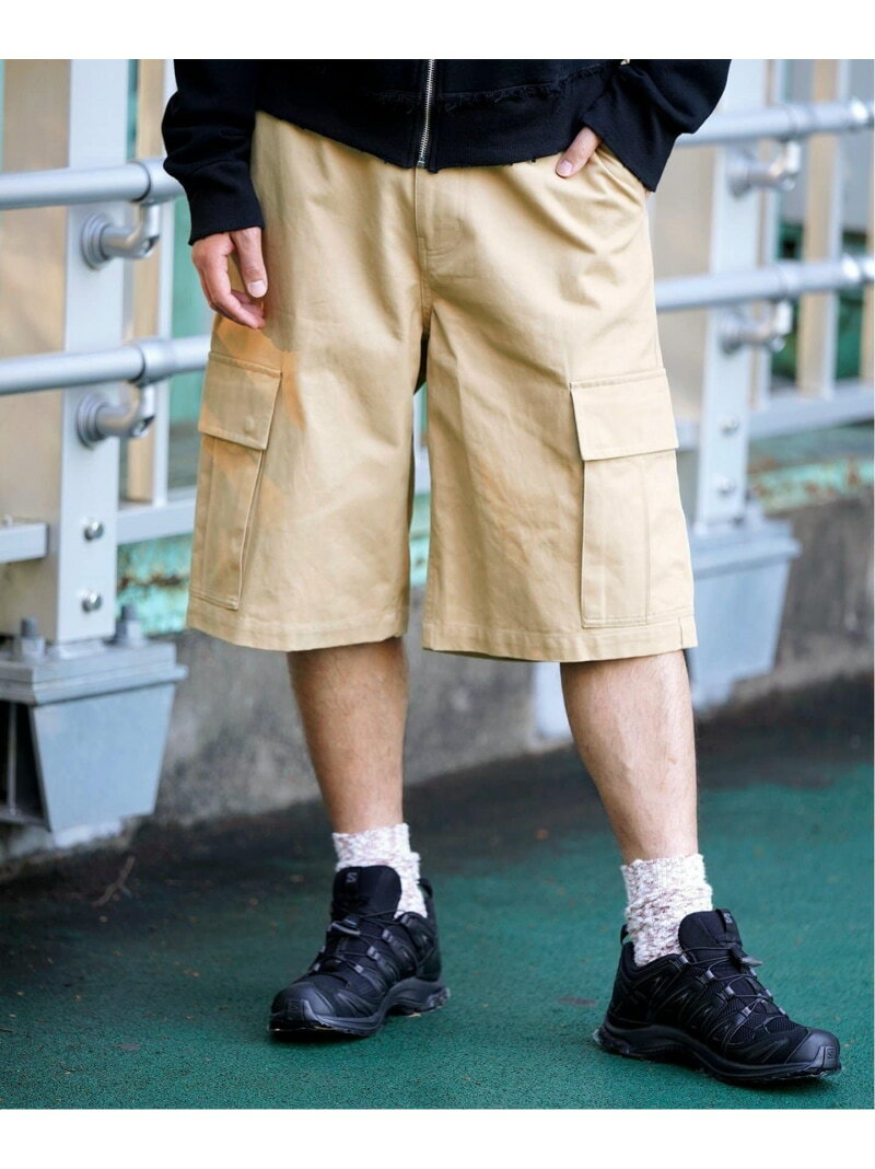 【SALE／20%OFF】417 EDIFICE 【AFB / エーエフビー】BAGGY SHORTS フォーワンセブン エディフィス パンツ その他のパンツ ベージュ ブルー【RBA_E】【送料無料】
