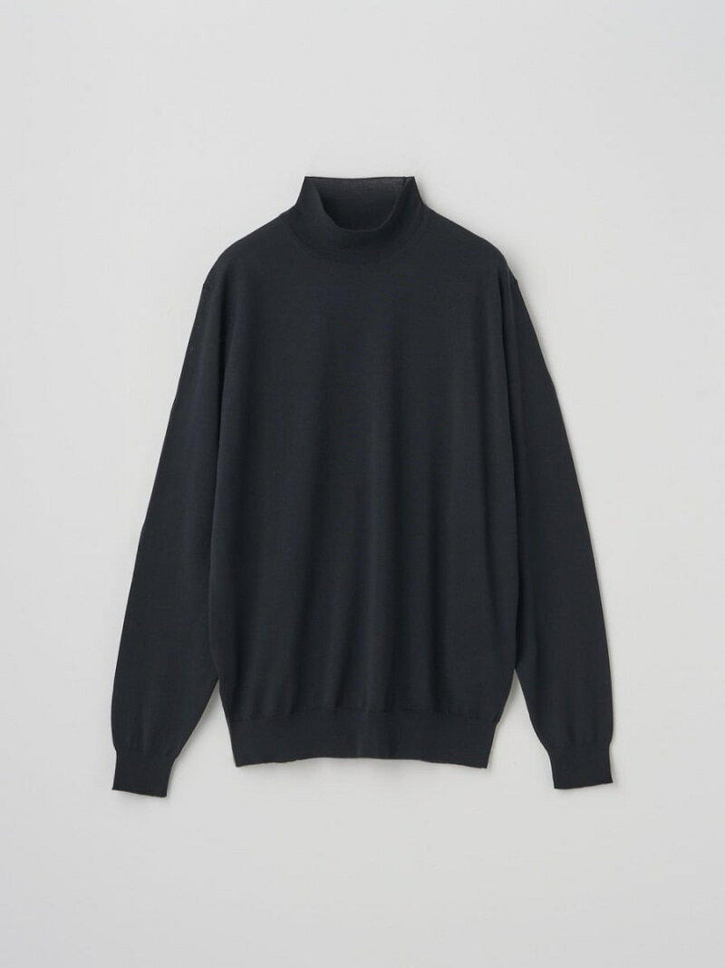 JOHN SMEDLEY シングルモックネック長袖ニットプルオーバー ｜ A4802 ｜ 30G MODERN FIT ジョンスメドレー トップス ニット ブラック【送料無料】