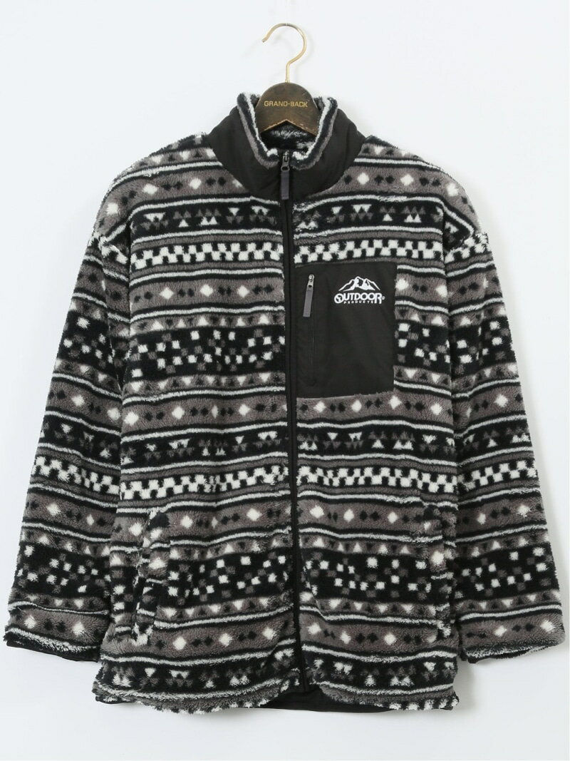 【SALE／10%OFF】GRAND-BACK 【大きいサイズ】アウトドアプロダクツ/OUTDOOR PRODUCTS ボアフリース フルジップ スタンドジャケット タカキュー トップス その他のトップス ベージュ【RBA_E】【送料無料】