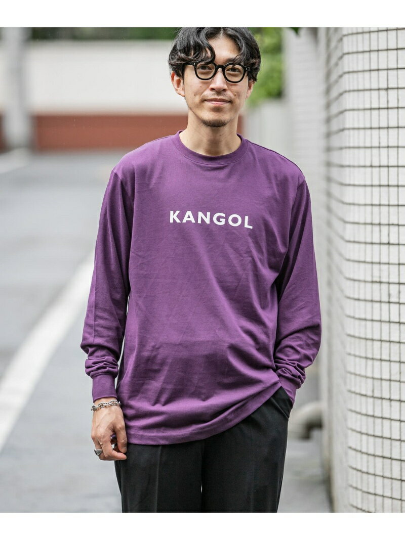 【SALE／58%OFF】URBAN RESEARCH ITEMS KANGOL ロゴプリント長袖Tシャツ A アーバンリサーチアイテムズ トップス カットソー・Tシャツ パープル ホワイト ブラック【RBA_E】