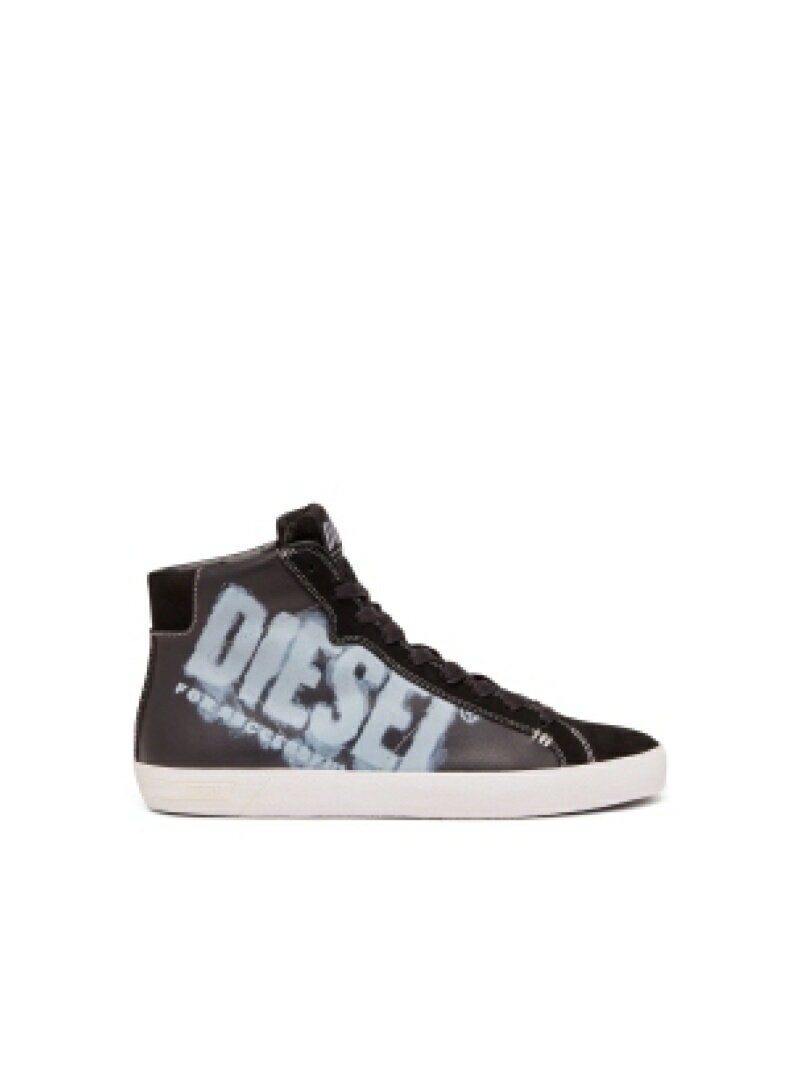 ディーゼル レザースニーカー メンズ 【SALE／40%OFF】DIESEL メンズ カウレザー ミッドカットスニーカー ディーゼル シューズ・靴 スニーカー ブラック レッド【RBA_E】【送料無料】