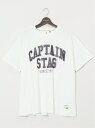 【SALE/10%OFF】GRAND-BACK 【大きいサイズ】キャプテンスタッグ/CAPTAIN STAG ビンテージプリント クルーネック半袖Tシャツ タカキュー トップス カットソー・Tシャツ ホワイト ネイビー【RBA_E】【送料無料】