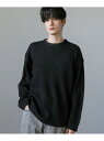 THE CASUAL 畦編みクルーネックニット カジュアル トップス ニット ブラック ブルー ワインレッド ベージュ グレー【送料無料】