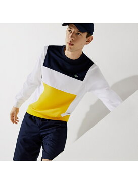 【SALE／40%OFF】LACOSTE カラーブロッキングクルーネックスウェット ラコステ カットソー スウェット ホワイト【RBA_E】【送料無料】