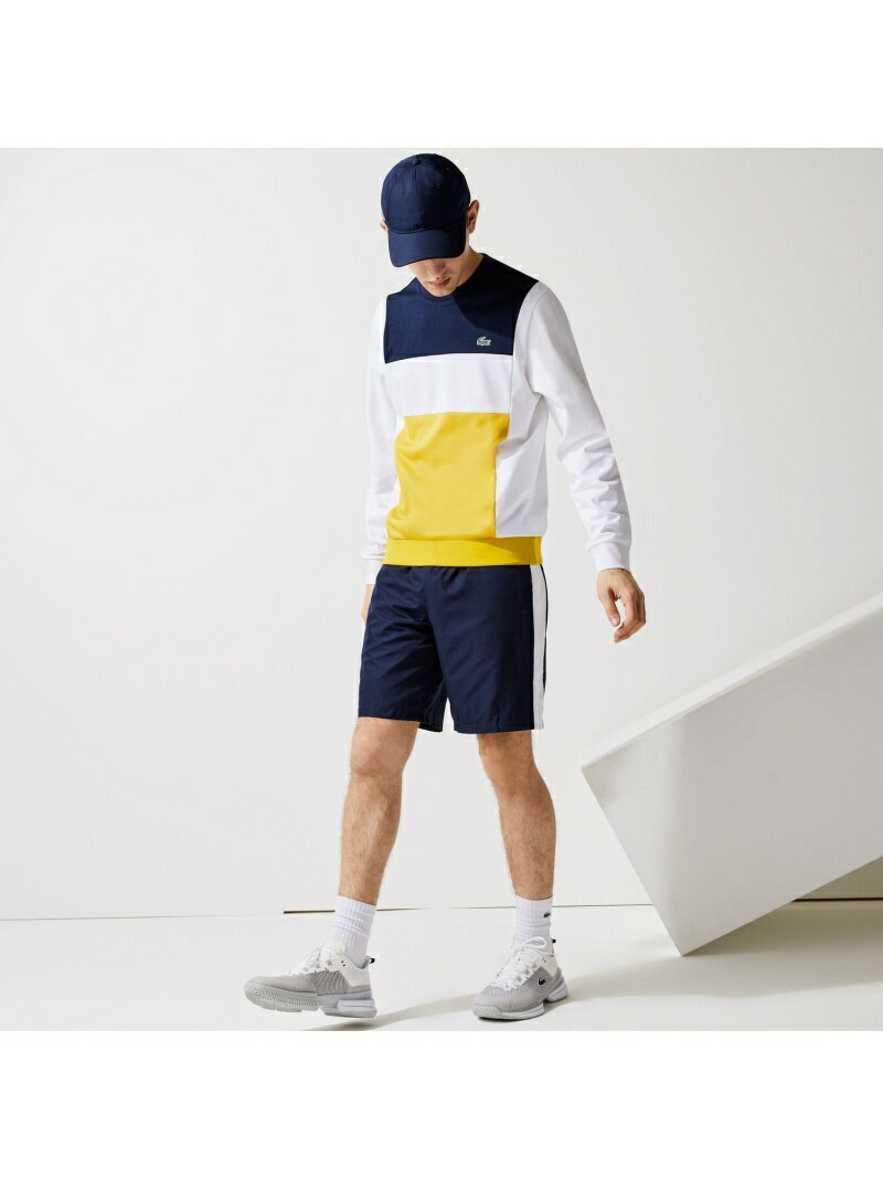 【SALE／40%OFF】LACOSTE カラーブロッキングクルーネックスウェット ラコステ カットソー スウェット ホワイト【RBA_E】【送料無料】