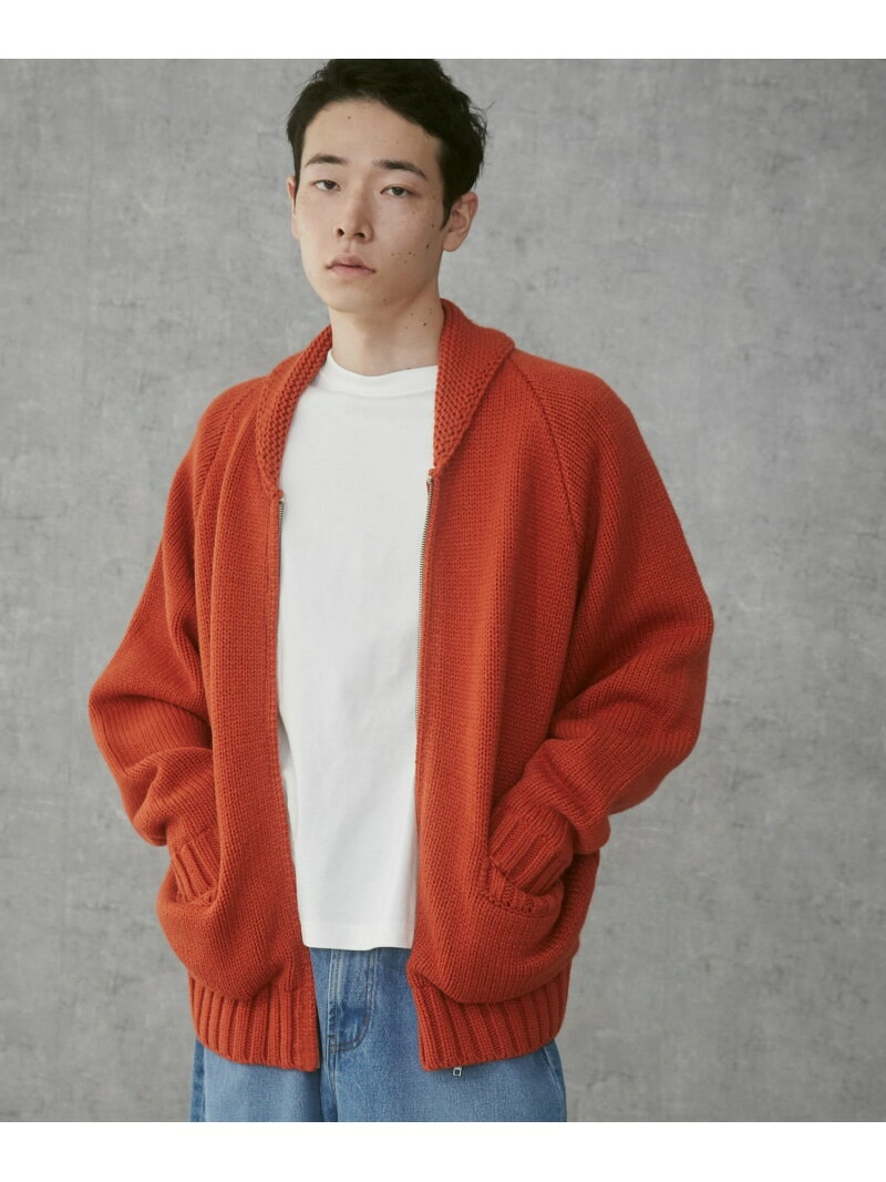 【SALE／50%OFF】WEGO MEN'S カウチンニットカーディガン ウィゴー トップス ニット ブラック オレンジ..