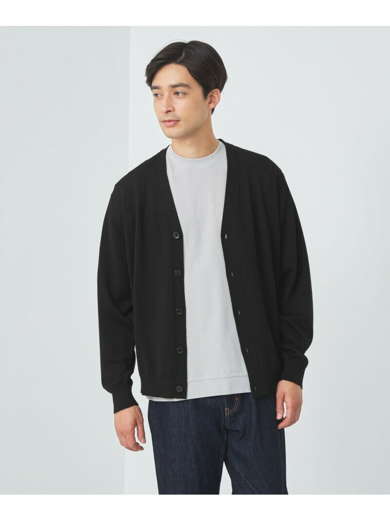 【SALE/40%OFF】UNITED ARROWS green label relaxing スーパーファインメリノウール Vネック カーディガン ユナイテッドアローズ アウトレット トップス カーディガン オレンジ ブラック グレー【RBA_E】【送料無料】