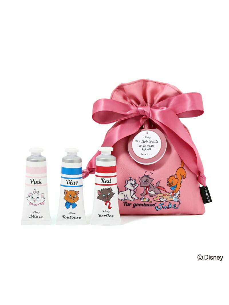 【SALE／30%OFF】Francfranc ディズニー おしゃれキャット ハンドクリームセット (ライチ、ホワイトティー、ローズ) フランフラン コフレ・キット・セット コフレ・コスメキット・ギフトセット ピンク【RBA_E】のサムネイル