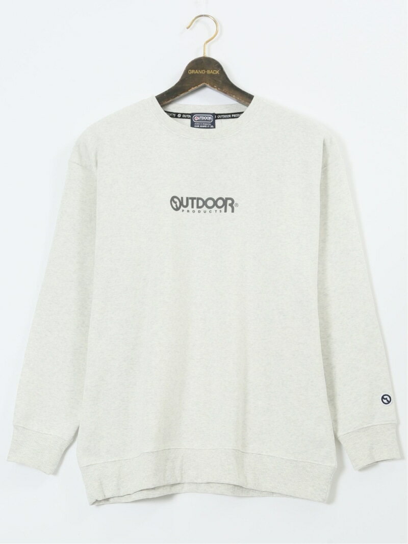 【SALE／10%OFF】GRAND-BACK 【大きいサイズ】アウトドアプロダクツ/OUTDOOR PRODUCTS 裏起毛 クルートレーナー タカキュー トップス スウェット・トレーナー ホワイト グレー【RBA_E】【送料無料】