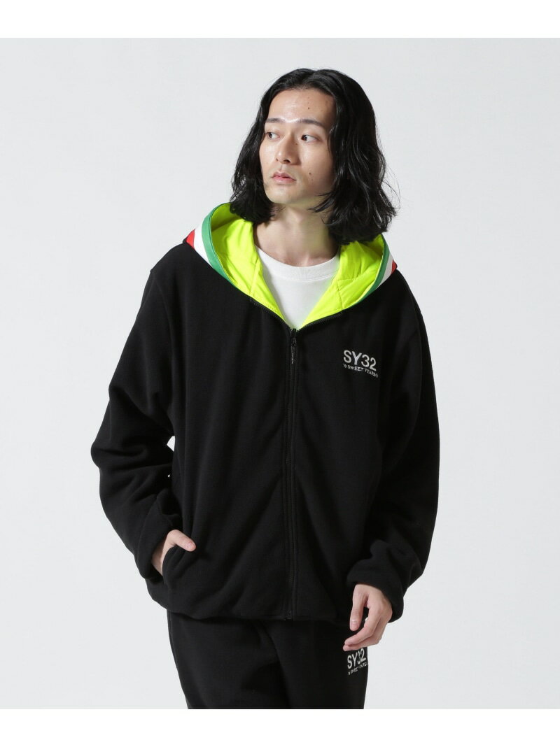 ROYAL FLASH SY32 by SWEET YEARS/GXCT[eBgD oC XB[gC[Y/REVERSIBLE FLEECE ZIP HOOD CtbV gbvX p[J[Et[fB[ ubN lCr[yz