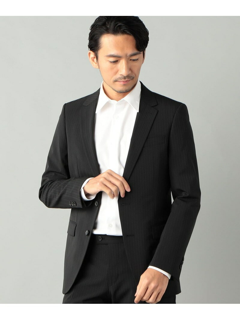 【SALE／40%OFF】COMME CA MEN 【COMME CA MEN】【セットアップ対応】ポリエステルストレッチ ピンストライプ ジャケット コムサメン スーツ・フォーマル スーツジャケット ブラック ネイビー【RBA_E】【送料無料】