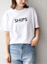 シップス SHIPS SHIPS: ロゴ エンブロイダリー Tシャツ シップス トップス カットソー・Tシャツ ホワイト ブラック ベージュ ブルー ネイビー【送料無料】