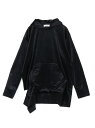 sulvam 【25AW】<sulvam>オーバーフードベロアT サルバム トップス パーカー・フーディー ブラウン ブラック【送料無料】