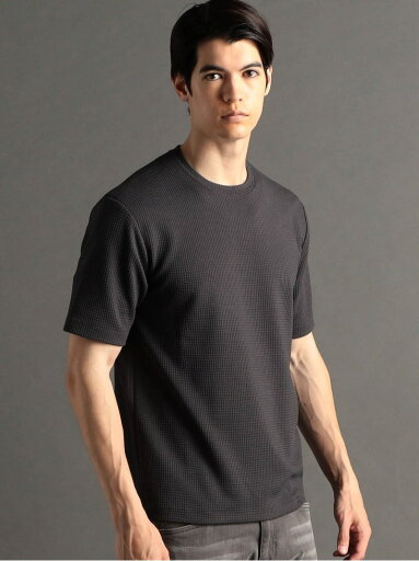 MONSIEUR NICOLE ex/tra 【ex/tra】ワッフルニット ドビー半袖Tシャツ ニコル トップス カットソー・Tシャツ ホワイト ブラック パープル グレー【送料無料】 MONSIEUR NICOLE ex/tra 【ex/tra】ワッフルニット ドビー半袖Tシャツ ニコル トップス カットソー・Tシャツ ホワイト ブラック パープル グレー【送料無料】