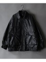 【SALE/34%OFF】SITRY フェイクレザー ビッグ A-2 ジャケット メンズ シトリー ジャケット・アウター ライダースジャケット ブラウン ブラック【RBA_E】【送料無料】