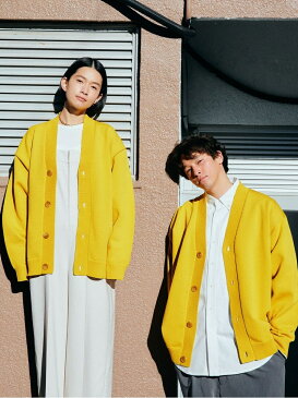UNITED ARROWS green label relaxing 【WEB限定】<GLR or(ジーエルアール オア)> スムース カーディガン -ユニセックス- ユナイテッドアローズ グリーンレーベルリラクシング ニット カーディガン イエロー グレー グリーン【送料無料】