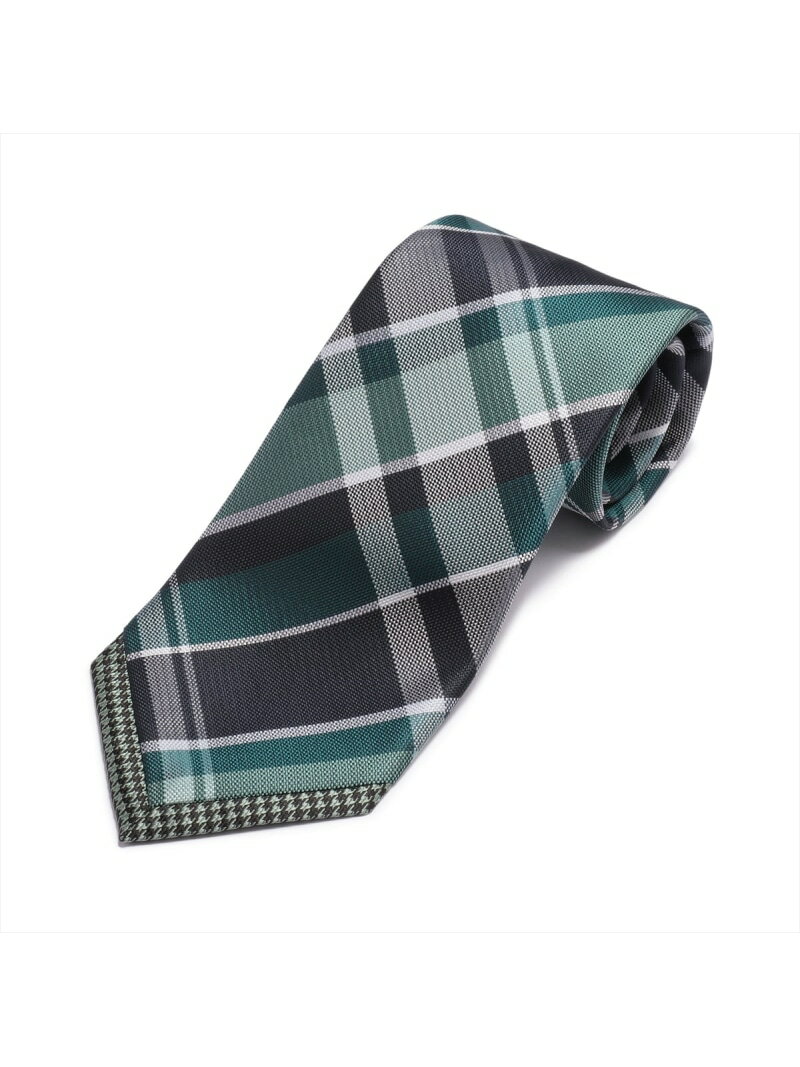 BRICK HOUSE by Tokyo Shirts ネクタイ 剣先切替チェック ビジネス フォーマル BM15I500GHAC1PA-79-940 トーキョーシャツ スーツ・フォーマル ネクタイ・蝶ネクタイ カーキグリーン