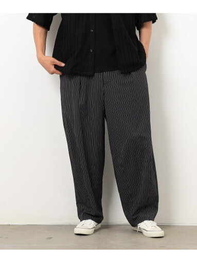 Purple&Yellow サッカーストライプワイドテーパードパンツ コムサイズム パンツ その他のパンツ ブラック【送料無料】 Purple&Yellow サッカーストライプワイドテーパードパンツ コムサイズム パンツ その他のパンツ ブラック【送料無料】