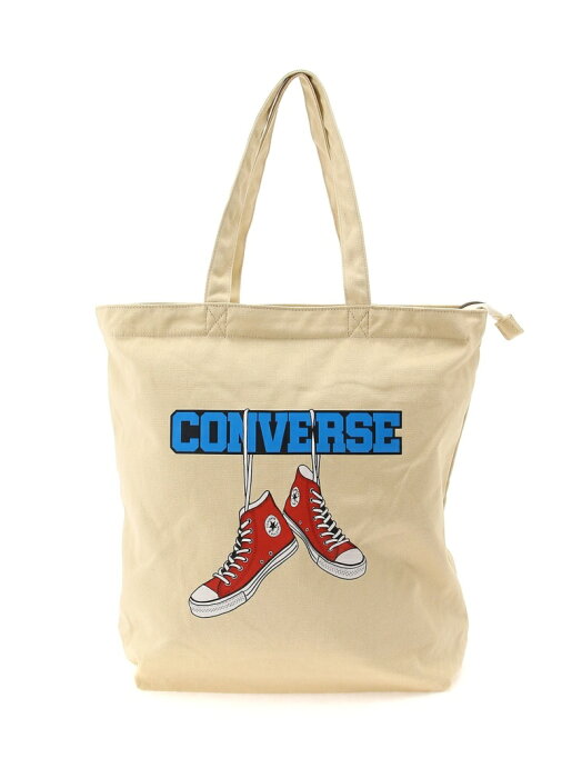 【SALE／10%OFF】CONVERSE CONVERSE/(U)CV CANVAS HANGING SHOES LOGO PRINT ハンドサイン バッグ トートバッグ ベージュ ブラック【RBA_E】