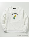 1PIU1UGUALE3 RELAX 1PIU RELAX The Simpsonsバートシンプソンクルーネック シフォン トップス スウェット・トレーナー ブラック ホワイト【送料無料】