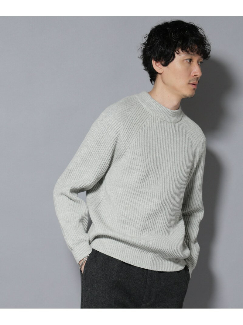 NANO universe コットンMIXバルキーモックネックニット ナノユニバース トップス ニット ブラック グレー【先行予約】*【送料無料】